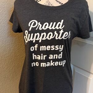 Wound Up Charcoal Tee with White Graphic Print